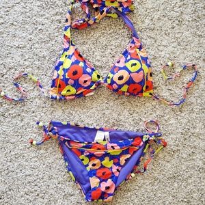 Bar III floral women's size S bikini set